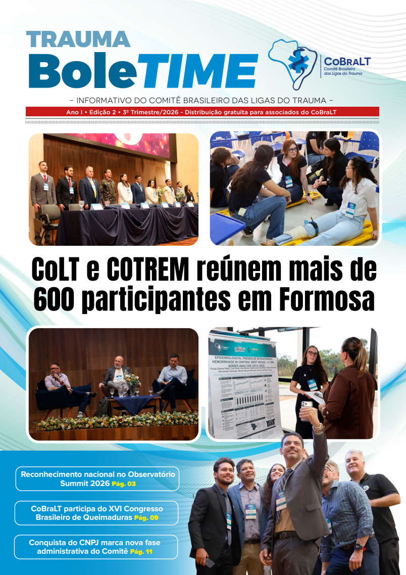 Capa da edição Agosto 2026 do Trauma BoleTIME